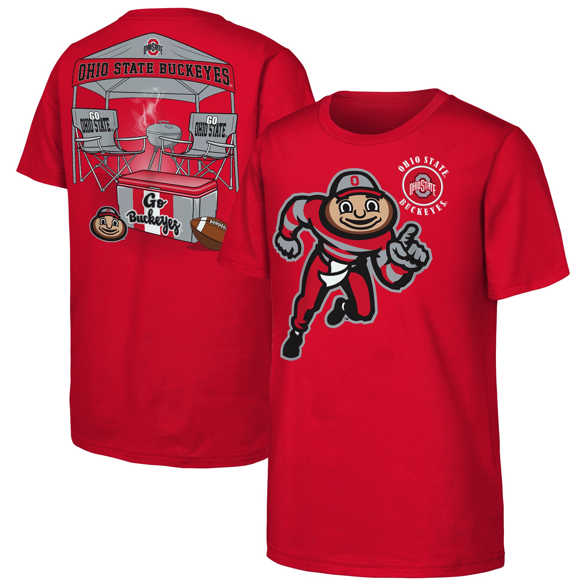 T-shirt Outerstuff Scarlet pour jeunes, supporters des Buckeyes de l'Ohio State, originaires la ville natale