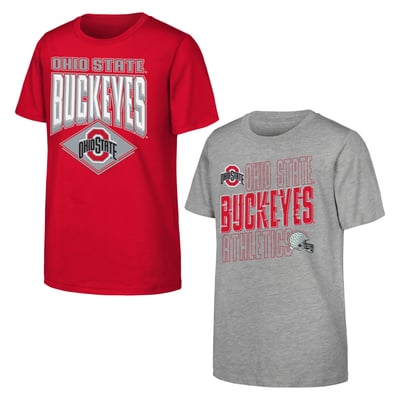 Ohio State Buckeyes Outerstuff Youth Trench Kings 2-Pack T-Shirt Set - Scarlet/Gray