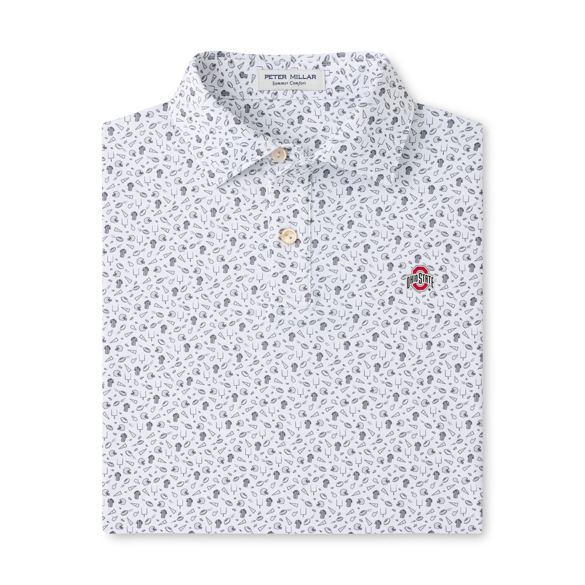 Polo de performance Peter Millar Gray Ohio State Buckeyes pour jeunes