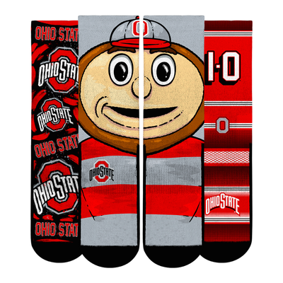  Ohio State Buckeyes Rock Em Youth Fan Favorite Three-Pack Crew Sock Set - Scarlet