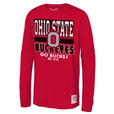 Ohio State Buckeyes Youth Retro Big Game Long Sleeve T-Shirt - Scarlet