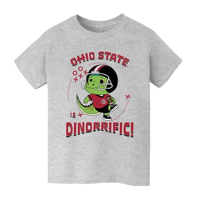 Ohio State Buckeyes Vive La Fete Youth Dinorrific T-Shirt - Gray