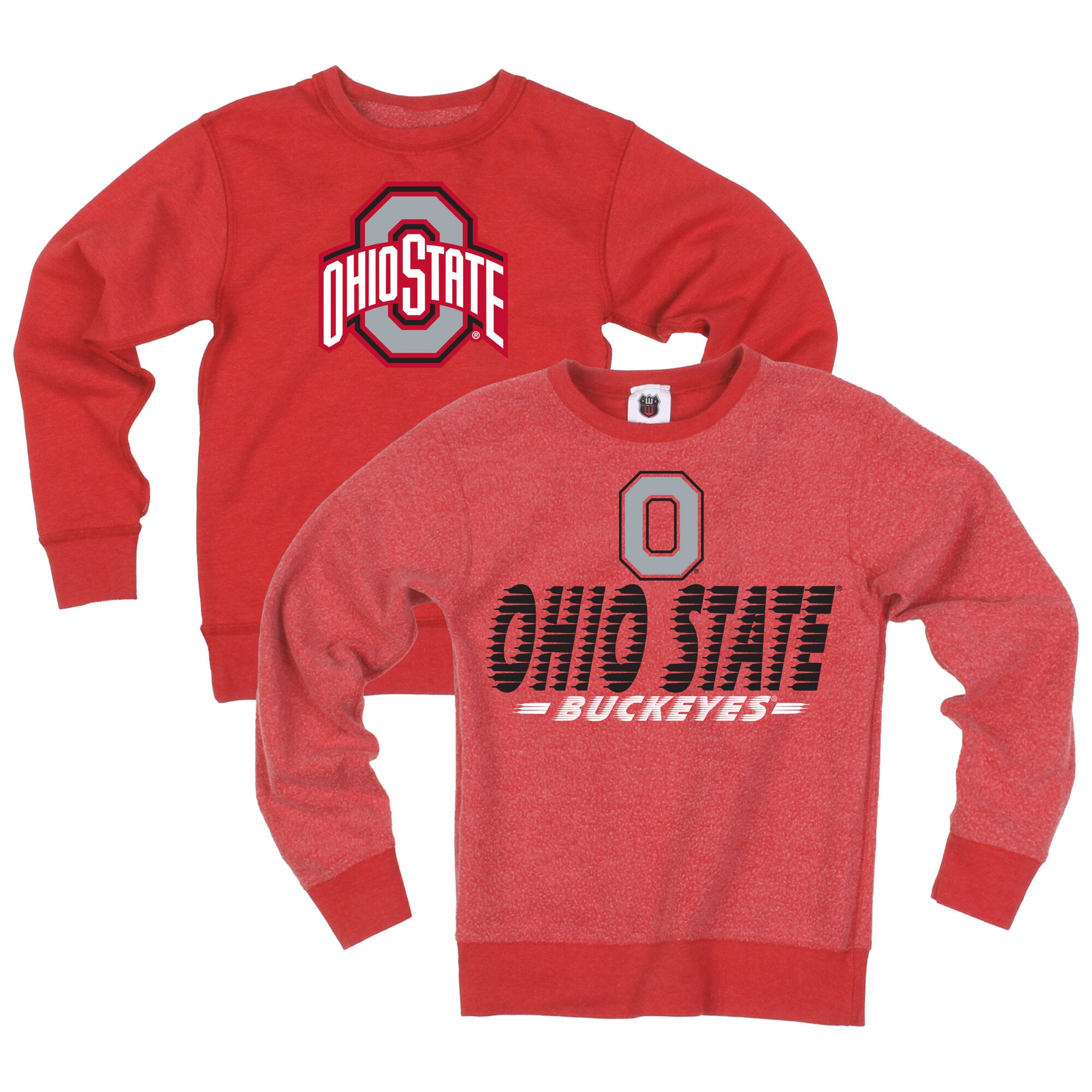 Youth Wes & Willy Scarlet Ohio State Buckeyes Reversible Sweatshirt