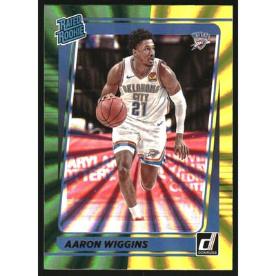 2021-22 Donruss Holo Green and Yellow Laser #241 Aaron Wiggins RR