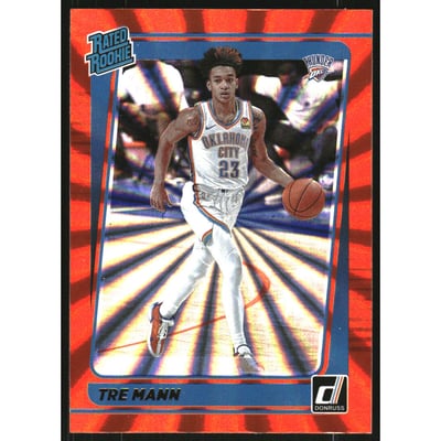 2021-22 Donruss Holo Orange Laser #218 Tre Mann RR