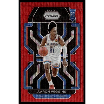 2021-22 Panini Prizm Prizms Ruby Wave #286 Aaron Wiggins