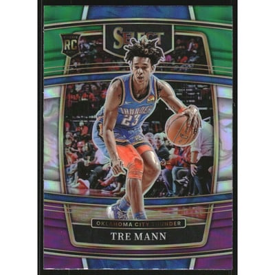 2021-22 Select Prizms Green White Purple #36 Tre Mann