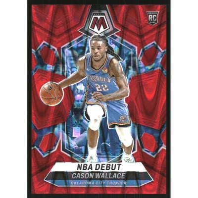 2023-24 Panini Mosaic Red Seismic #258 Cason Wallace/NBA Debut