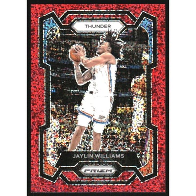 2023-24 Panini Prizm Prizms Red Sparkle #214 Jaylin Williams