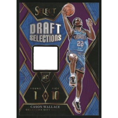 2023-24 Select Draft Selections Memorabilia Purple Prizms #26 Cason Wallace