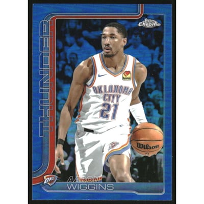 2025-26 Topps Chrome Blue Refractors #196 Aaron Wiggins