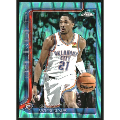 2025-26 Topps Chrome RayWave Aqua Refractors #196 Aaron Wiggins