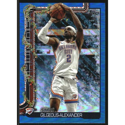 2025-26 Topps Holiday Blue Metallic Glitter Holiday #H90 Shai Gilgeous-Alexander