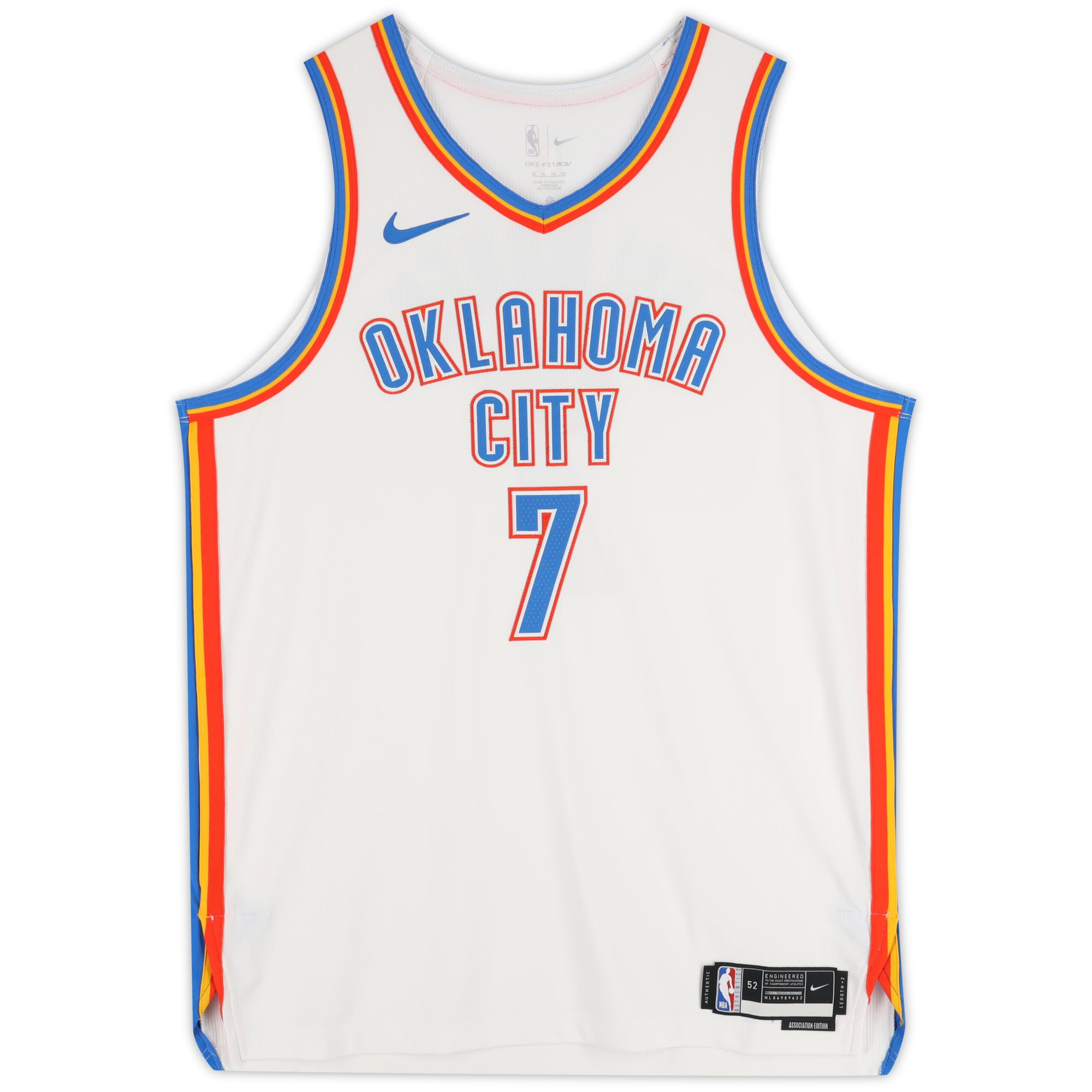 Chet Holmgren Oklahoma City Thunder Autographed Nike White Association Edition Authentic Jersey