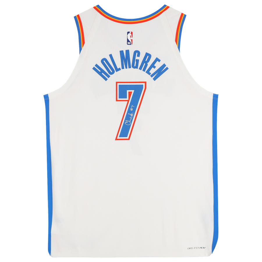 Chet Holmgren Oklahoma City Thunder Autographed Nike White Association Edition Authentic Jersey