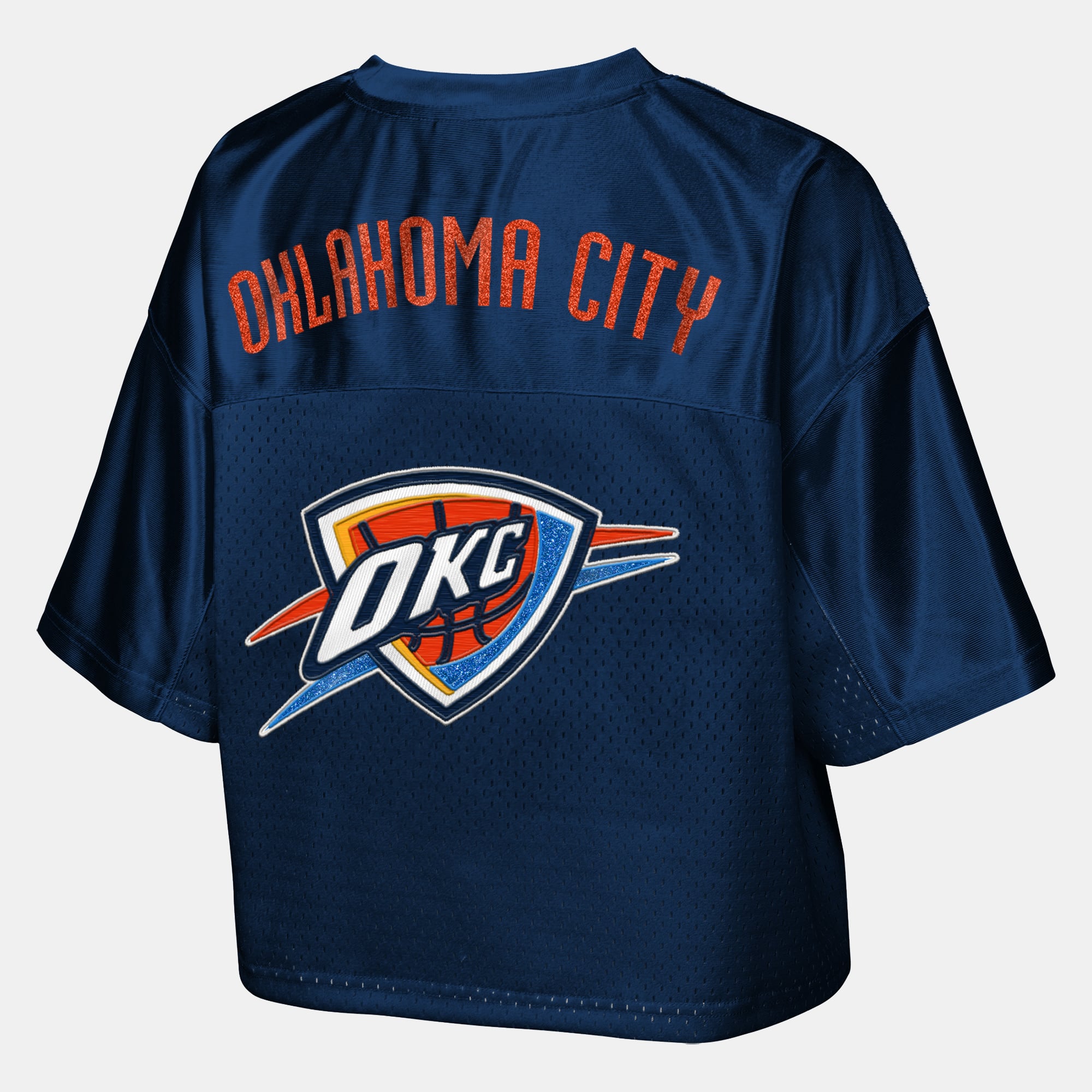 T-shirt court à col en V Outerstuff bleu marine Oklahoma City Thunder pour jeunes filles