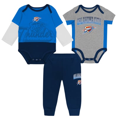 Oklahoma City Thunder Outerstuff Infant Rim Protectors Three-Piece Bodysuit & Pants Set