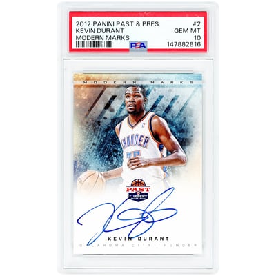 Kevin Durant Oklahoma City Thunder Autographed 2012-13 Panini Past & Present Modern Marks #2 PSA Authenticated 10 Card