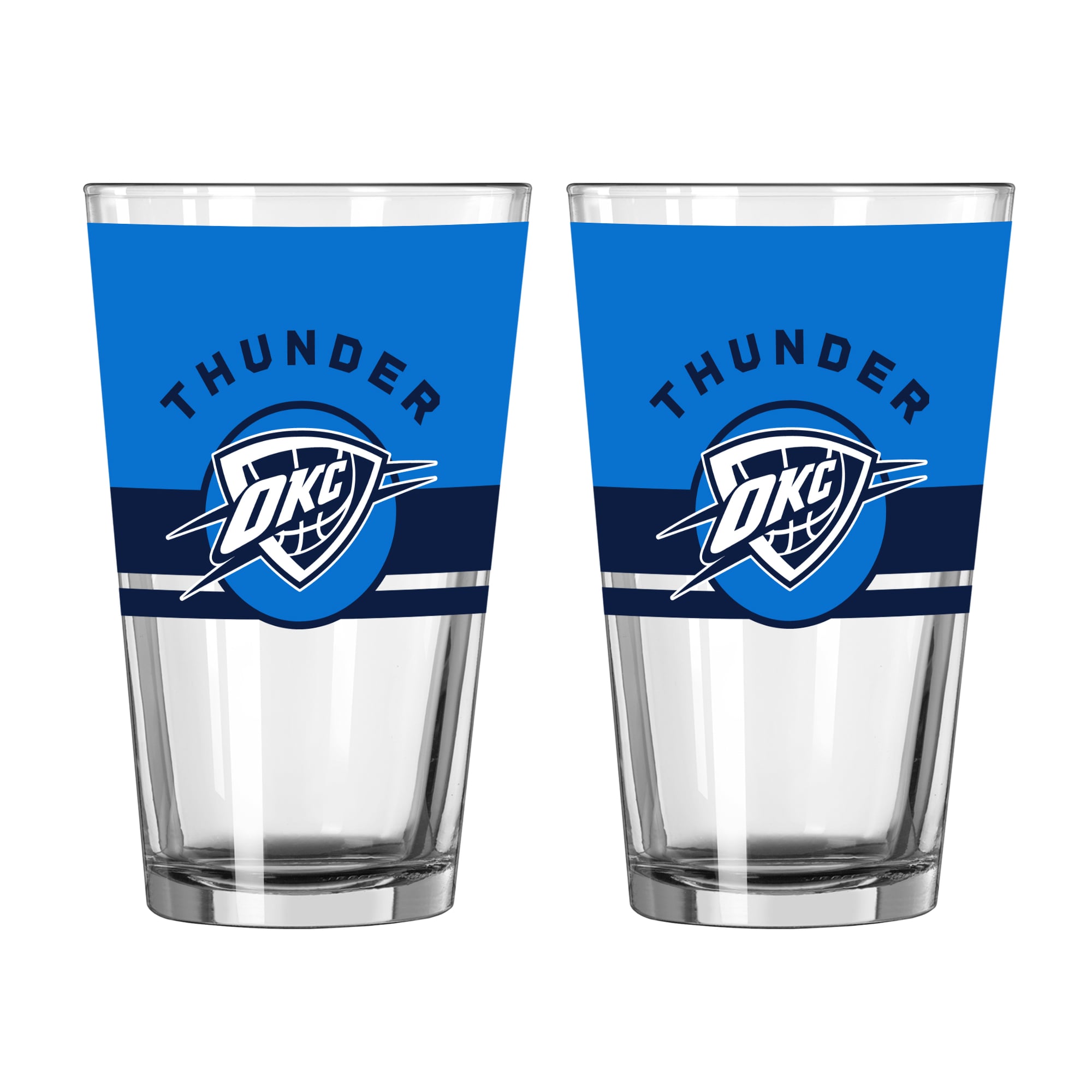 Ensemble de deux verres à bière Horizon 473 ml (16 oz) Logo Brands Oklahoma City Thunder