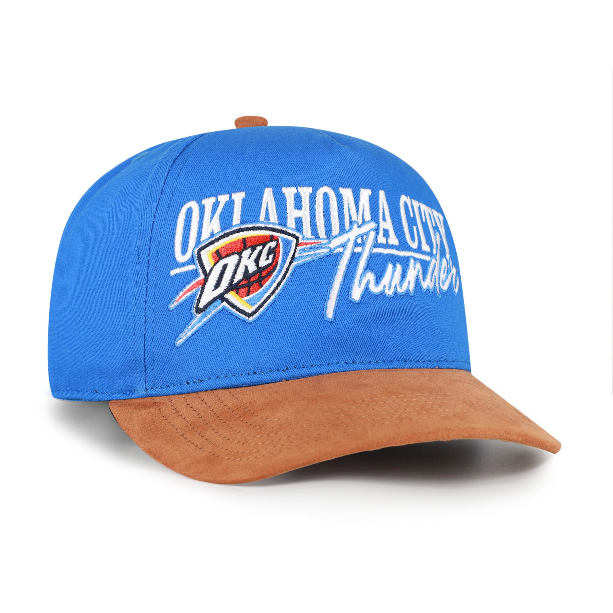 Casquette ajustable Oklahoma City Thunder Scribe Line Hitch bleu/beige modèle 47 pour homme