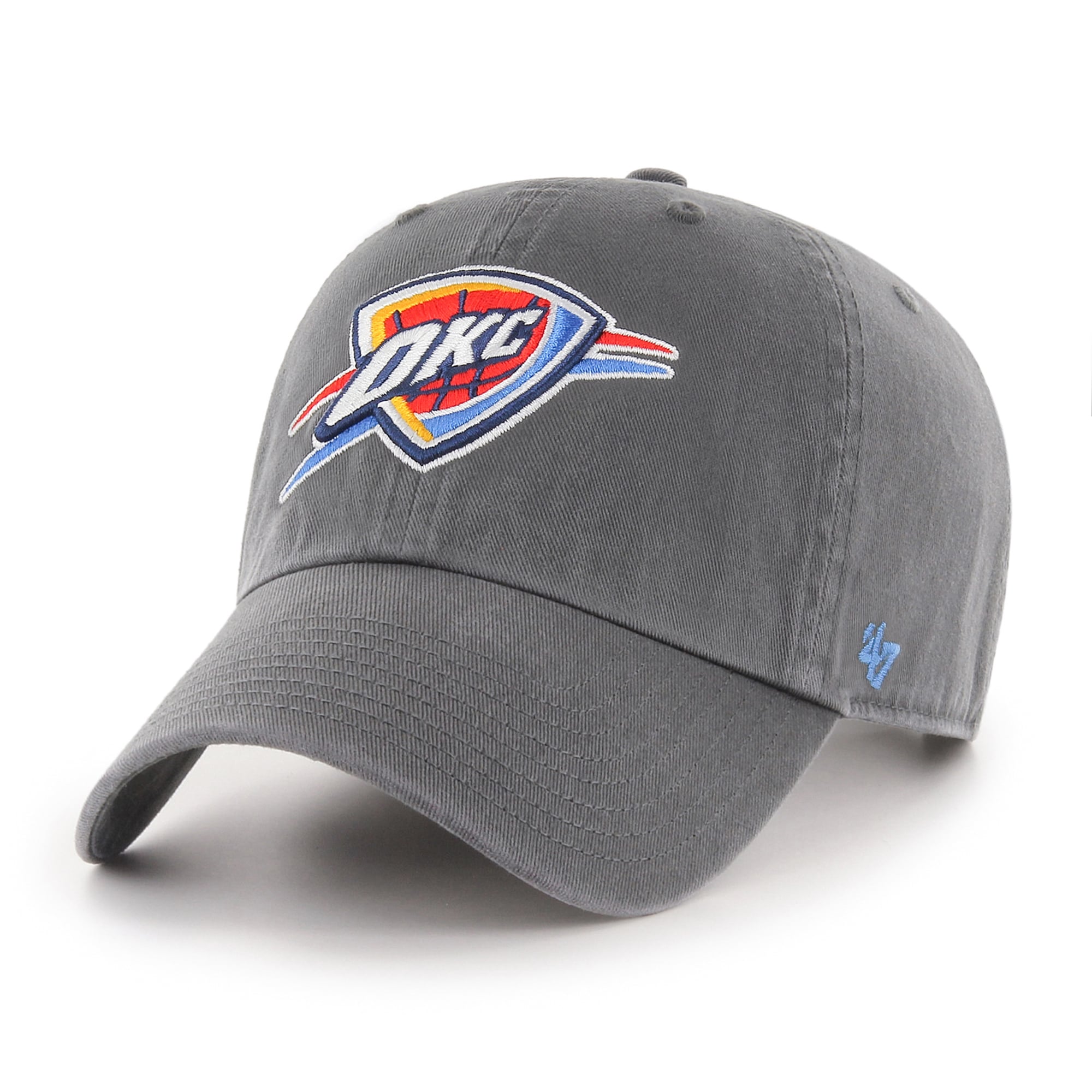 Men's Oklahoma City Thunder '47 Charcoal Core Logo Clean Up Adjustable Hat