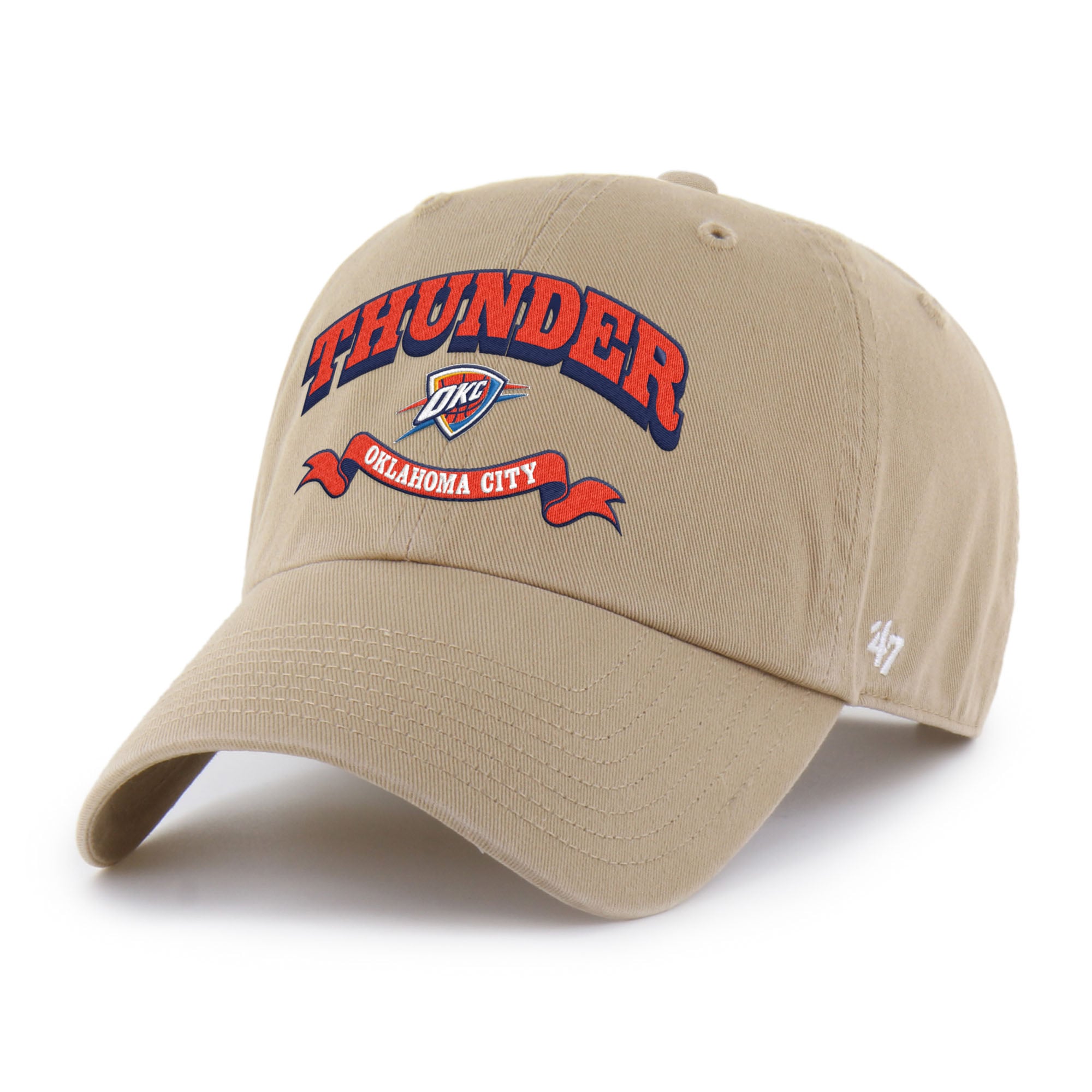 Men's Oklahoma City Thunder '47 Khaki Fast Break Chase Region Clean Up Adjustable Hat