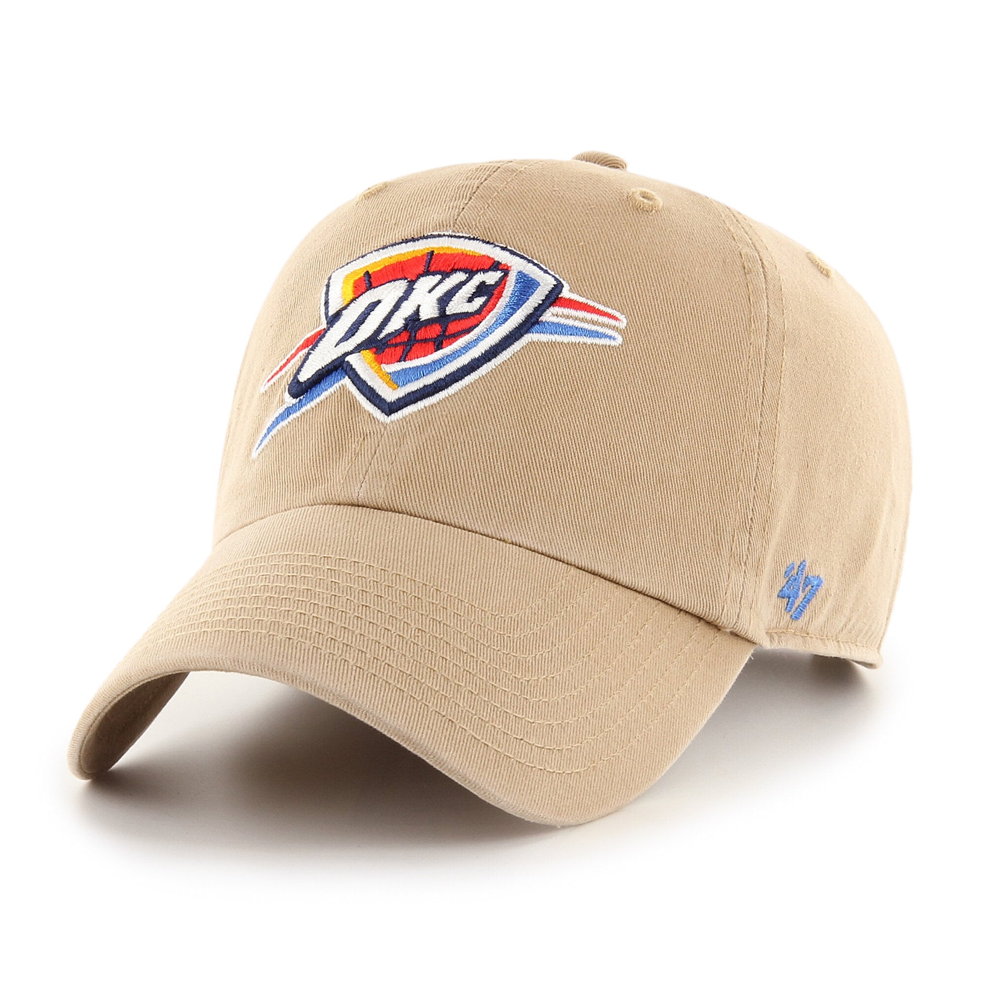 Men's '47 Khaki Oklahoma City Thunder Logo Clean Up Adjustable Hat