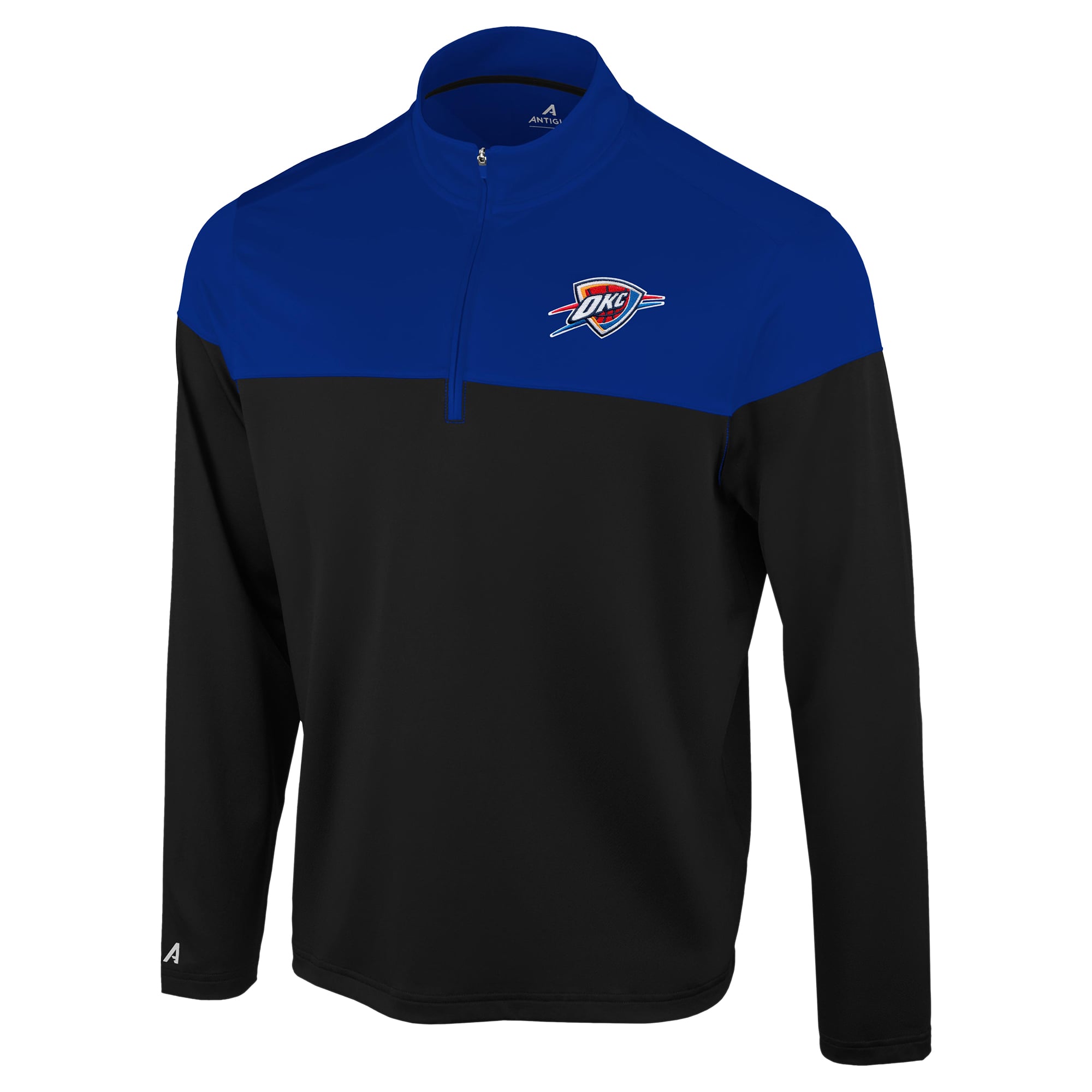 Pull à col zippé Antigua noir/bleu Oklahoma City Thunder pour homme