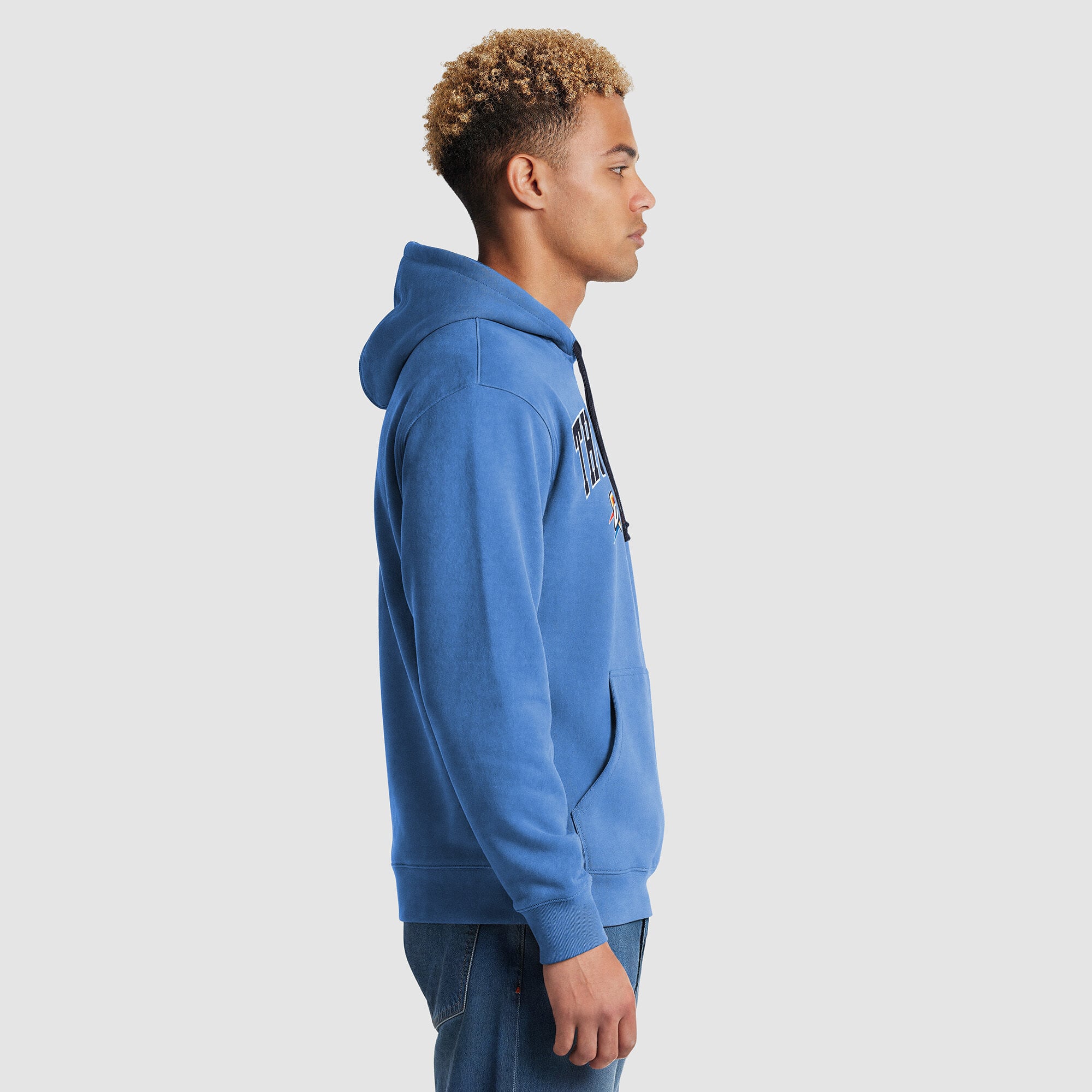 Sweat à capuche Champion bleu pour homme, doublure contrastée Oklahoma City Thunder