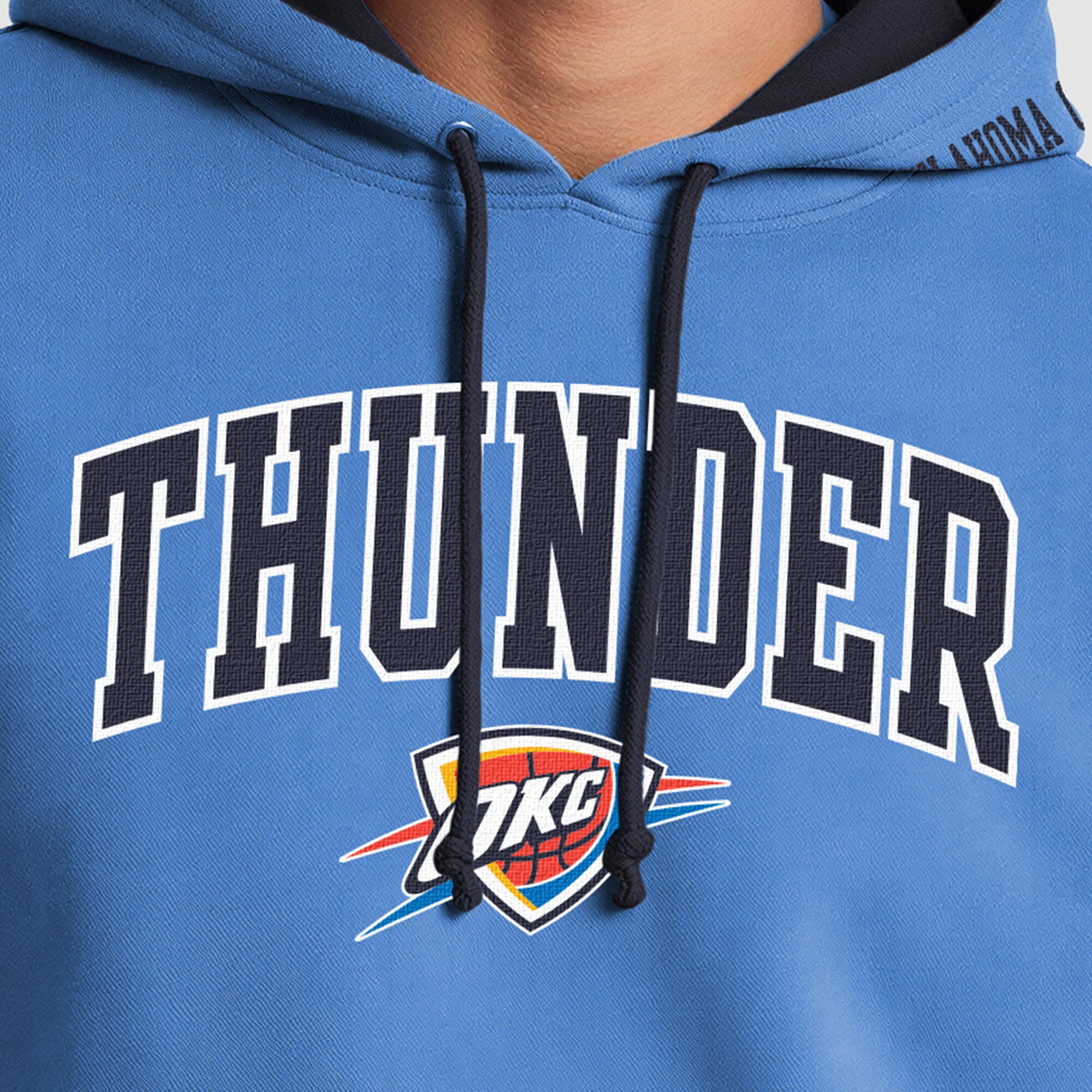 Sweat à capuche Champion bleu pour homme, doublure contrastée Oklahoma City Thunder