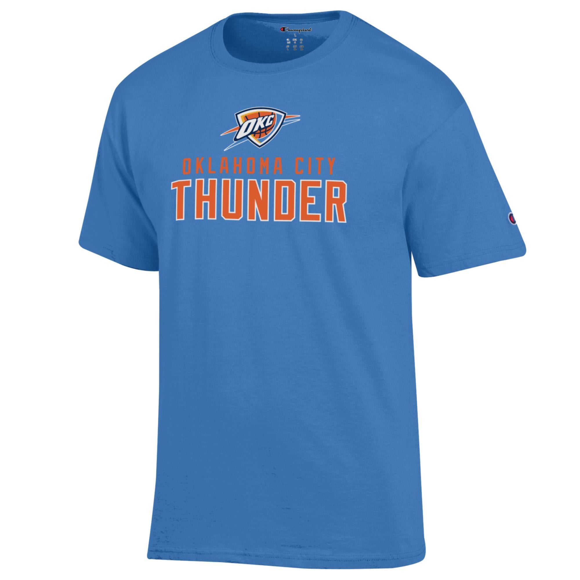 Men's Champion Blue Oklahoma City Thunder Jersey Cotton T-Shirt