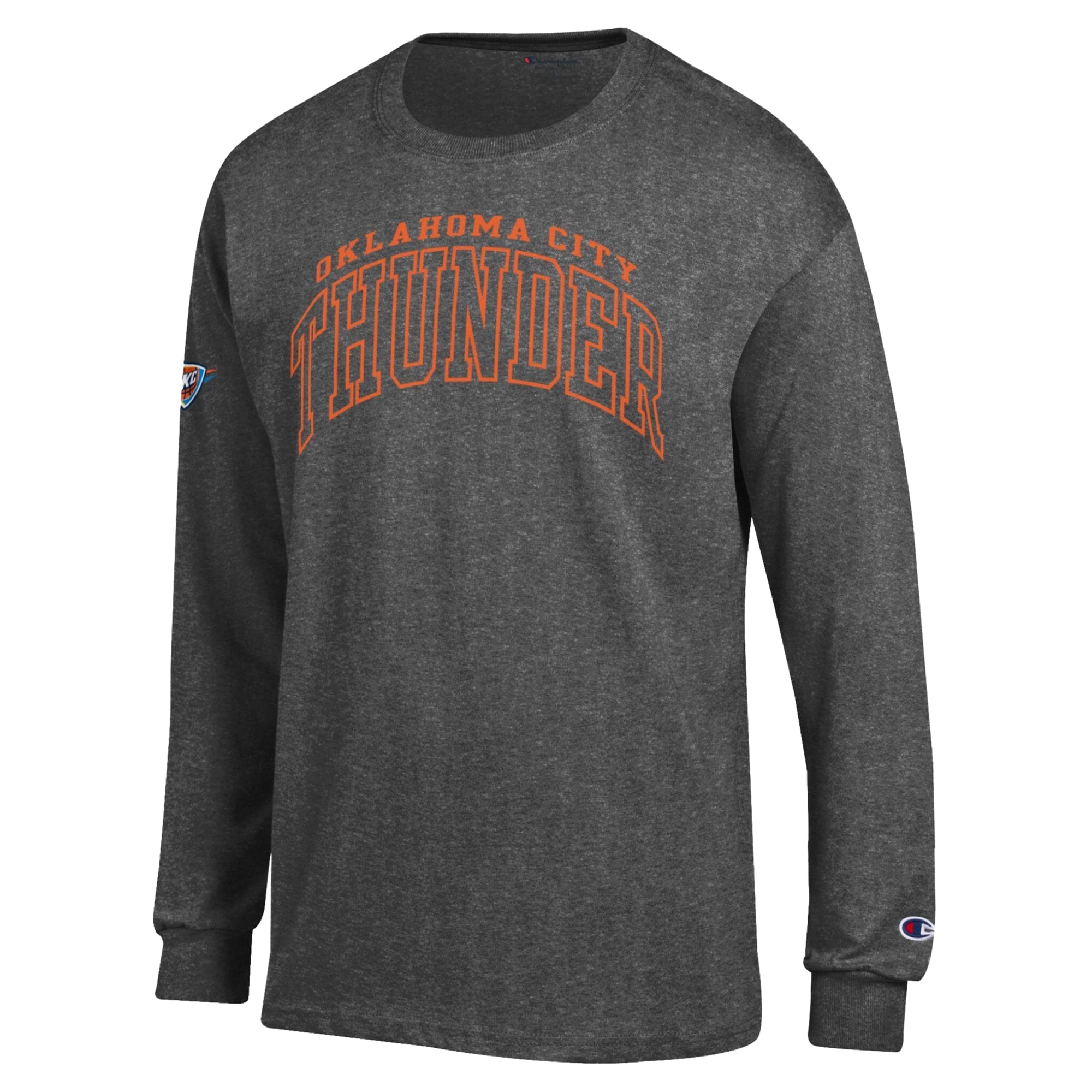 T-shirt à manches longues Champion Charcoal Oklahoma City Thunder pour homme