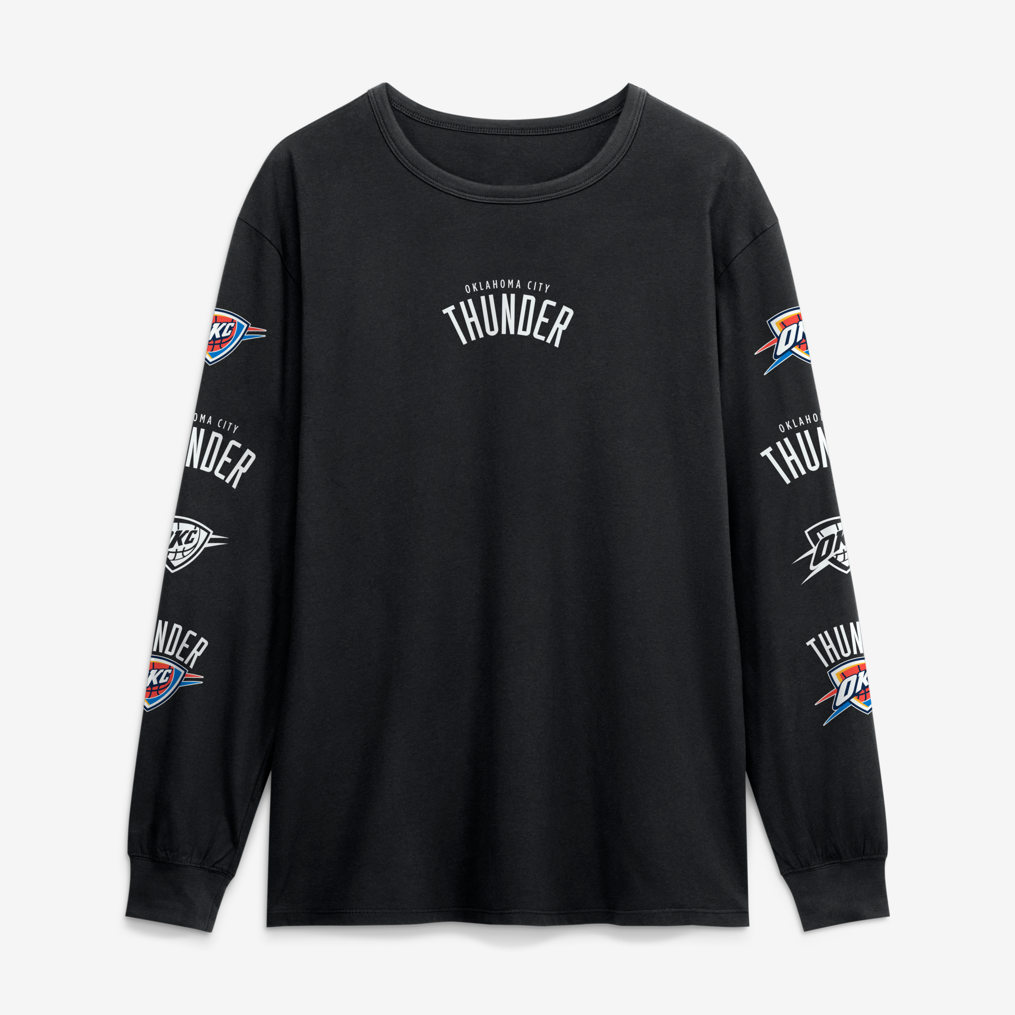 Men's Fanatics  Black Oklahoma City Thunder Jump Higher Legacy Long Sleeve T-Shirt
