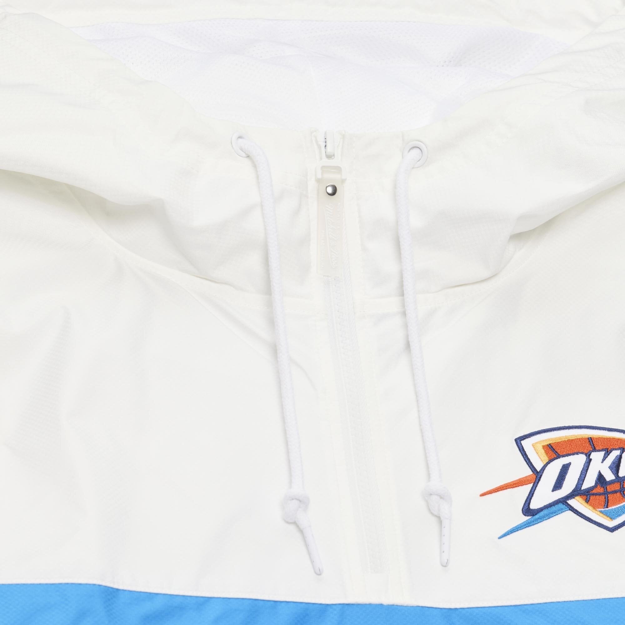 Men's Mitchell & Ness  Blue Oklahoma City Thunder Head Coach Lightweight Anorak Quarter-Zip Windbreaker