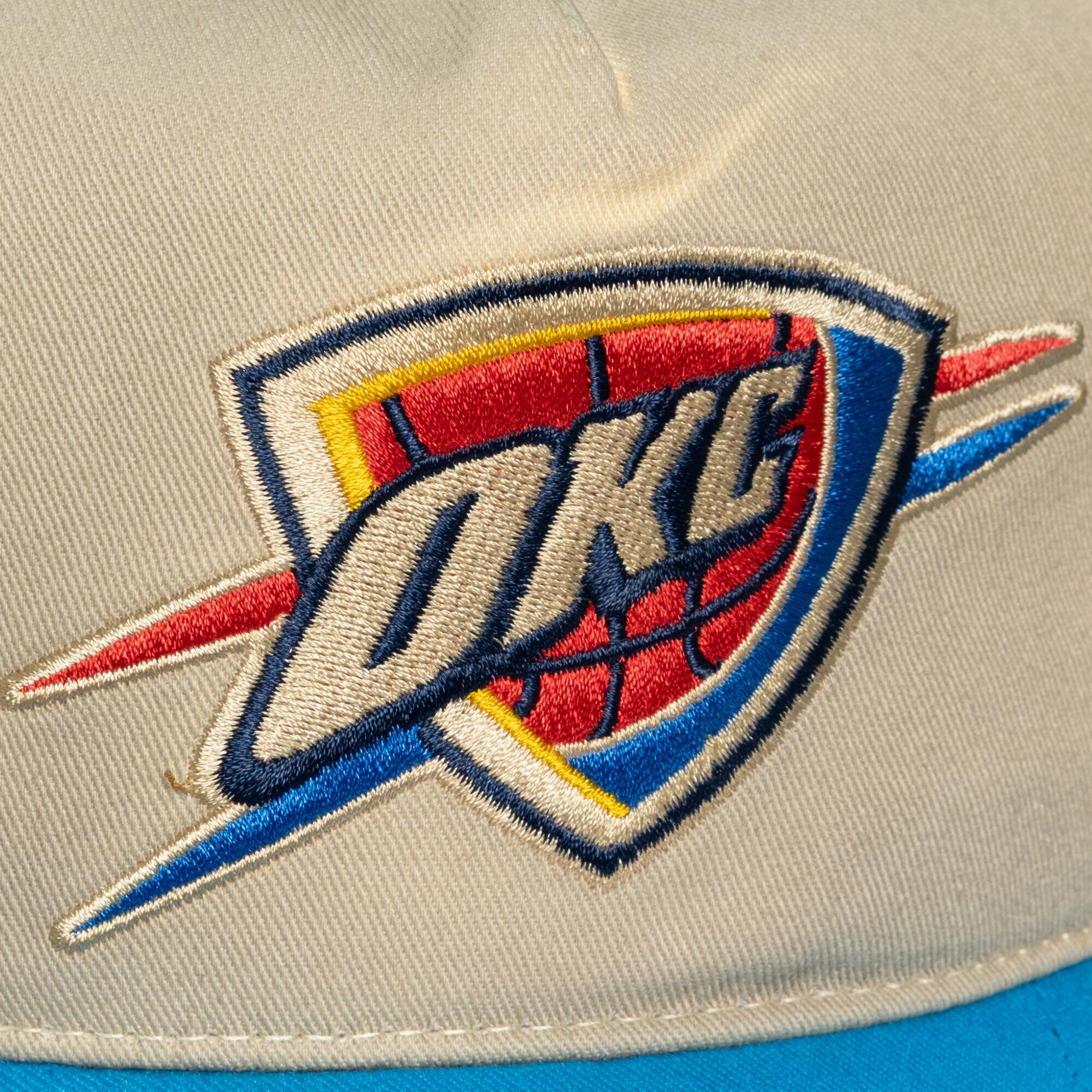 Casquette snapback Mitchell & Ness crème Oklahoma City Thunder Hardwood Classics Retro Roots pour homme