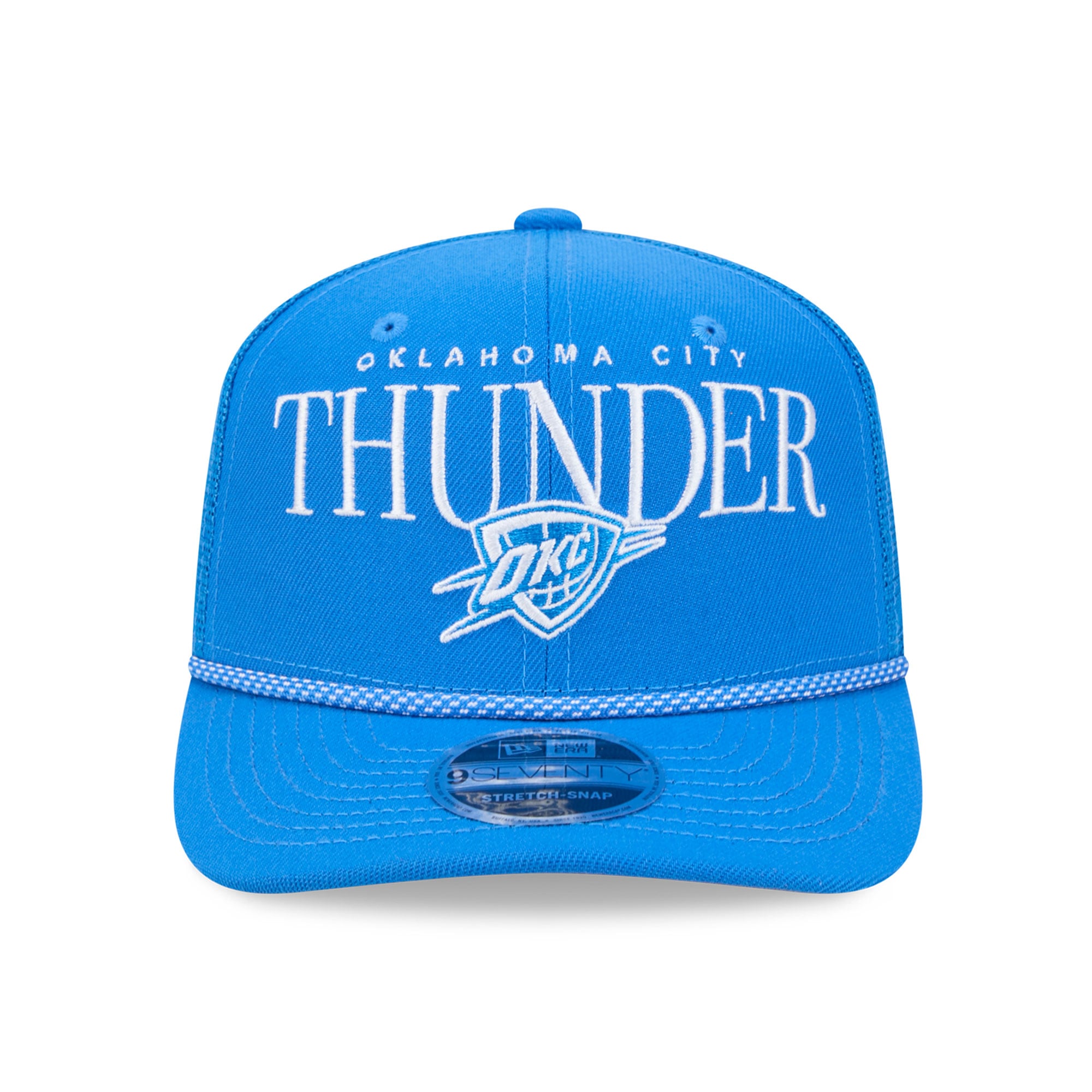 Casquette trucker ajustable New Era Oklahoma City Thunder bleue pour homme 9SEVENTY