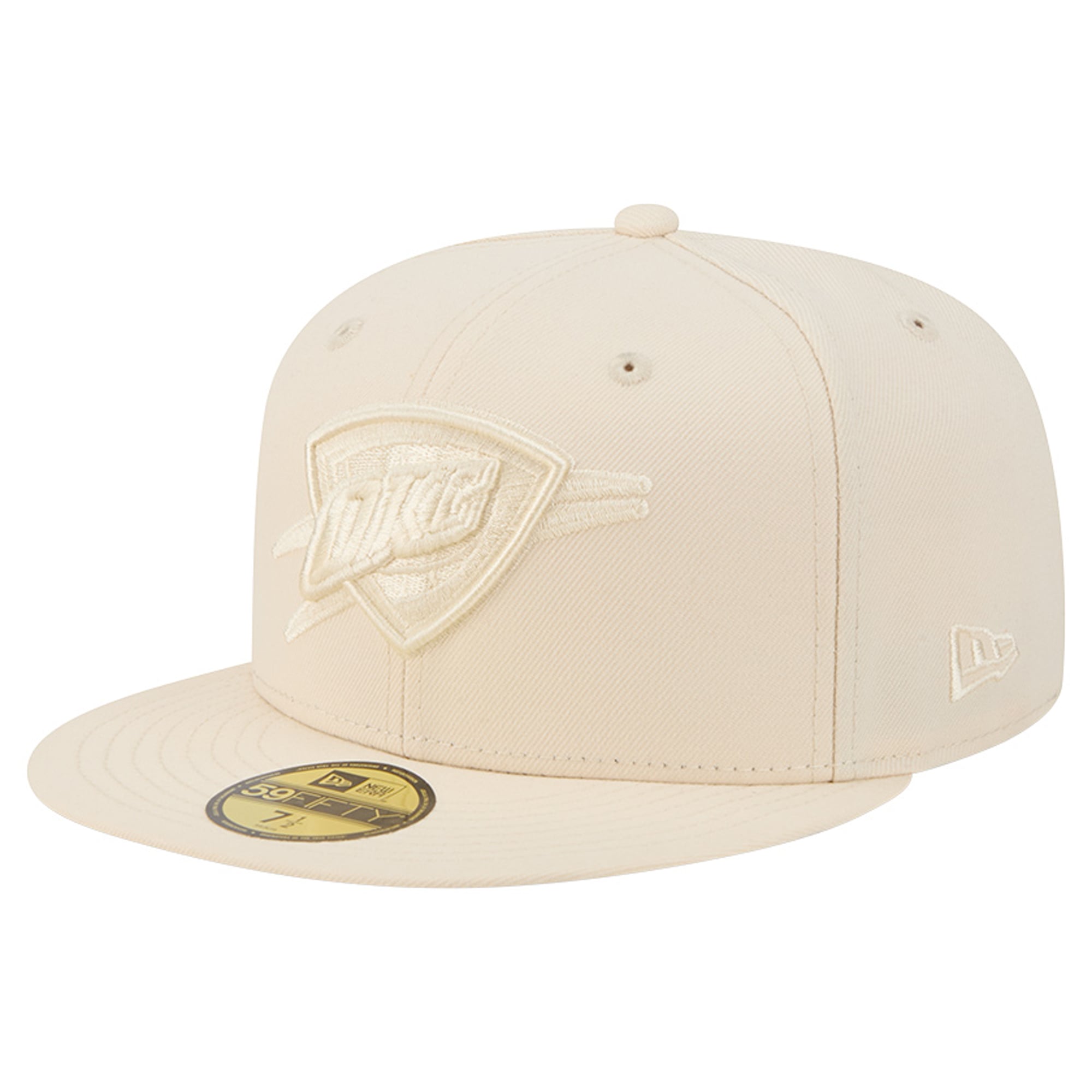 Casquette ajustée New Era Oklahoma City Thunder couleur crème pour homme 59FIFTY