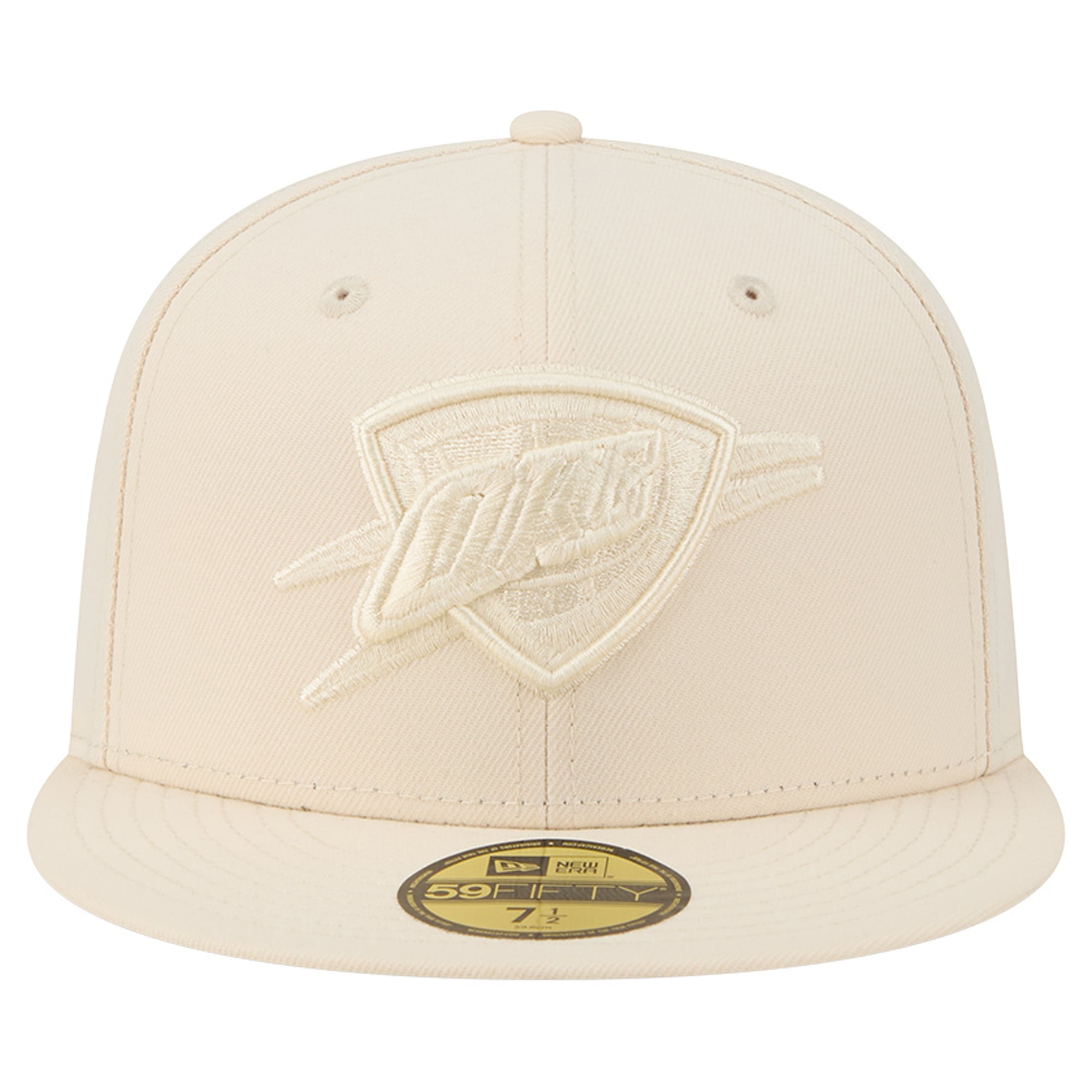 Casquette ajustée New Era Oklahoma City Thunder couleur crème pour homme 59FIFTY