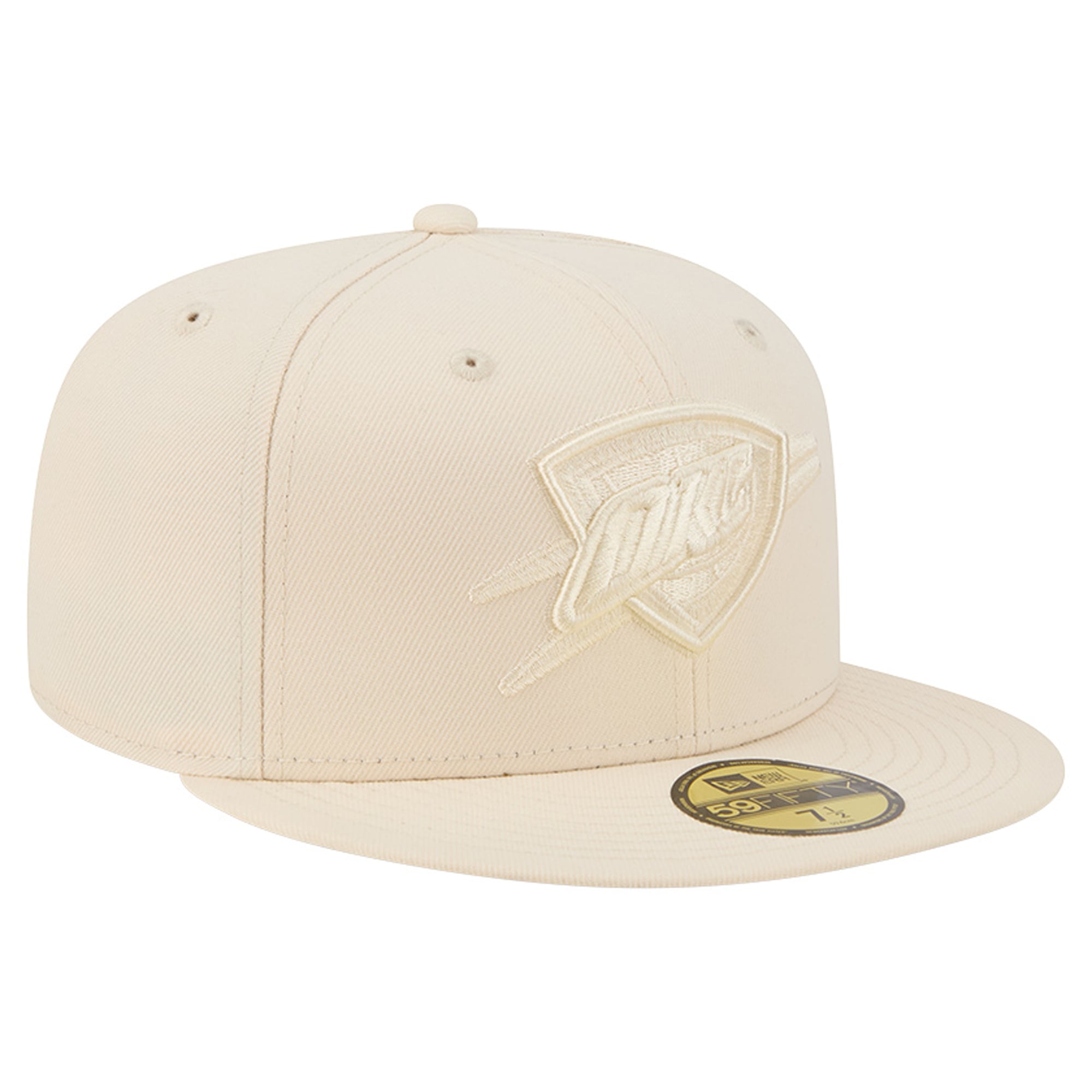 Casquette ajustée New Era Oklahoma City Thunder couleur crème pour homme 59FIFTY
