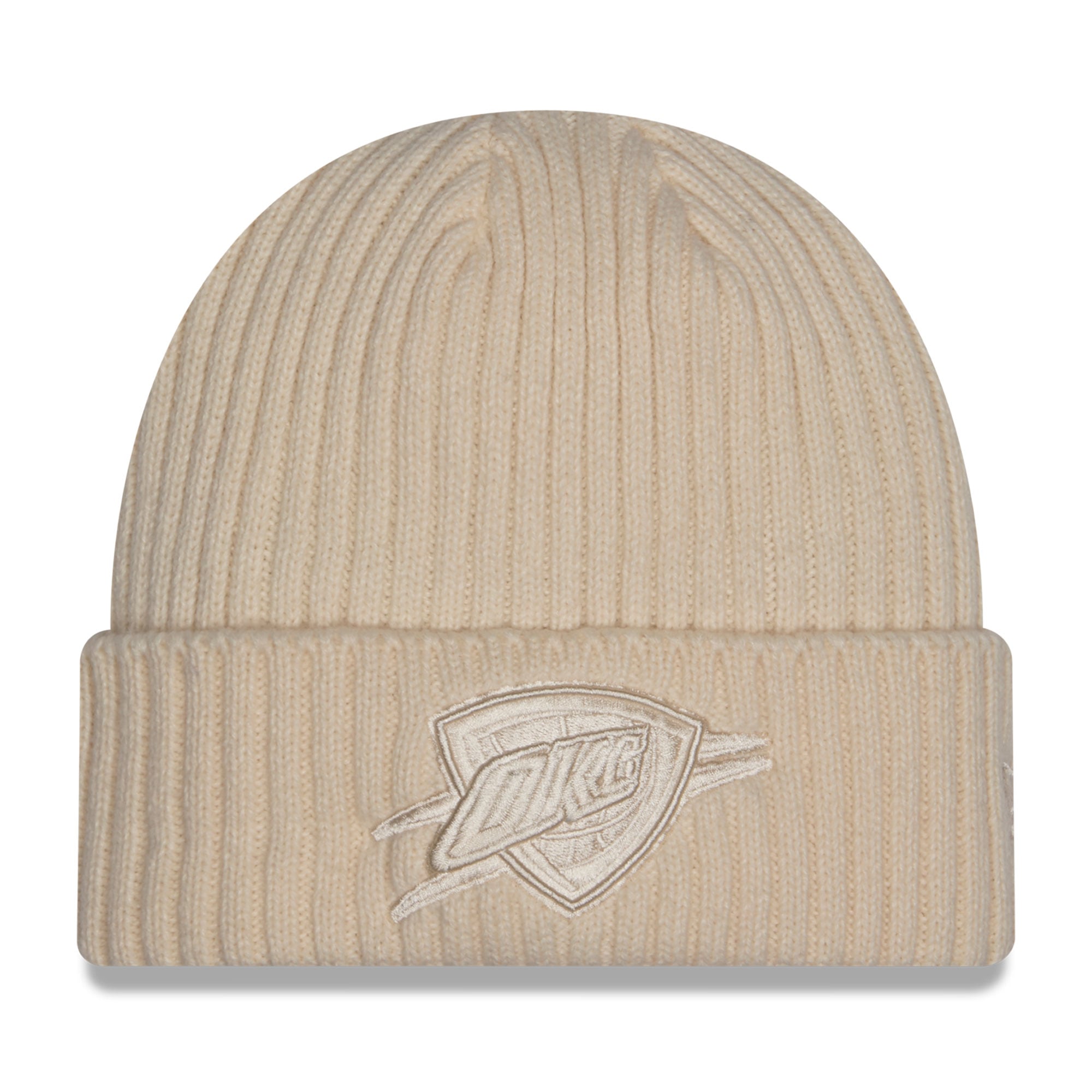 Bonnet à revers New Era crème pour homme, collection Oklahoma City Thunder
