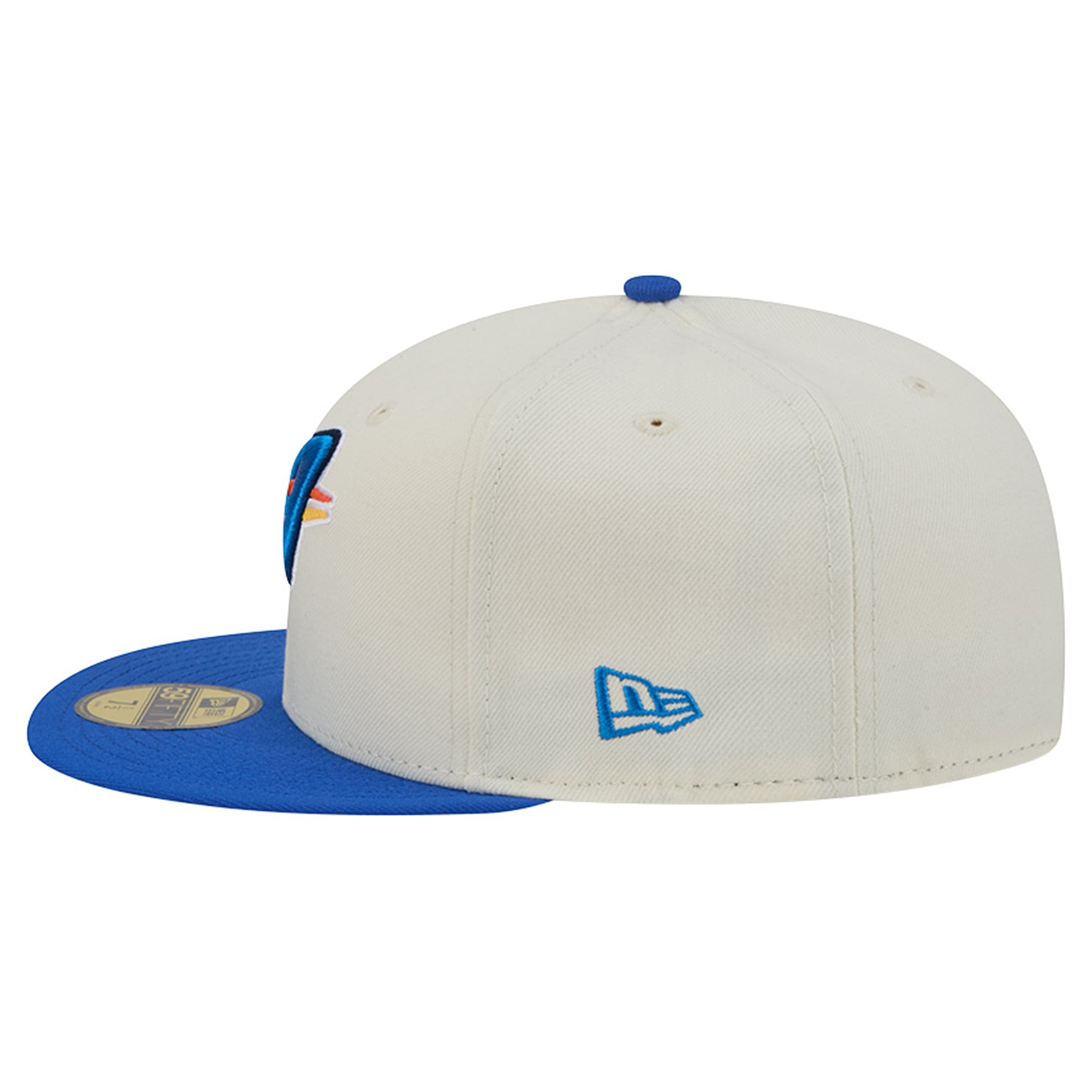 Men's New Era Cream/Blue Oklahoma City Thunder Deceptor 59FIFTY Fitted Hat