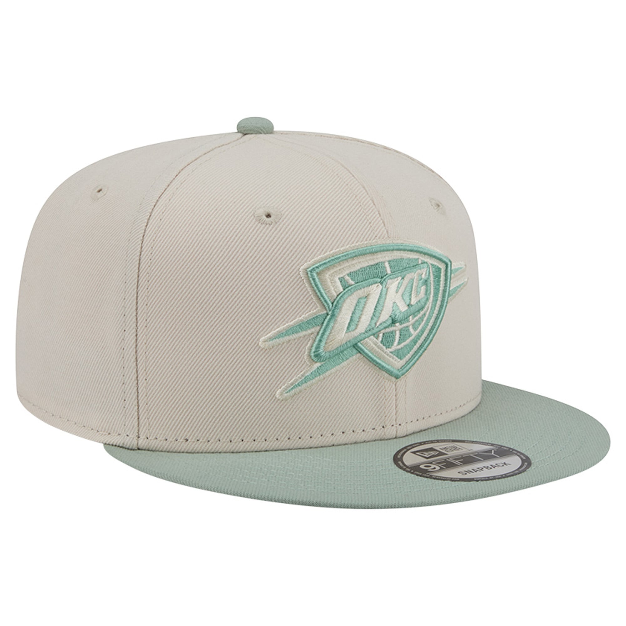 Casquette snapback New Era 9FIFTY pour homme, coloris crème/vert clair Oklahoma City Thunder