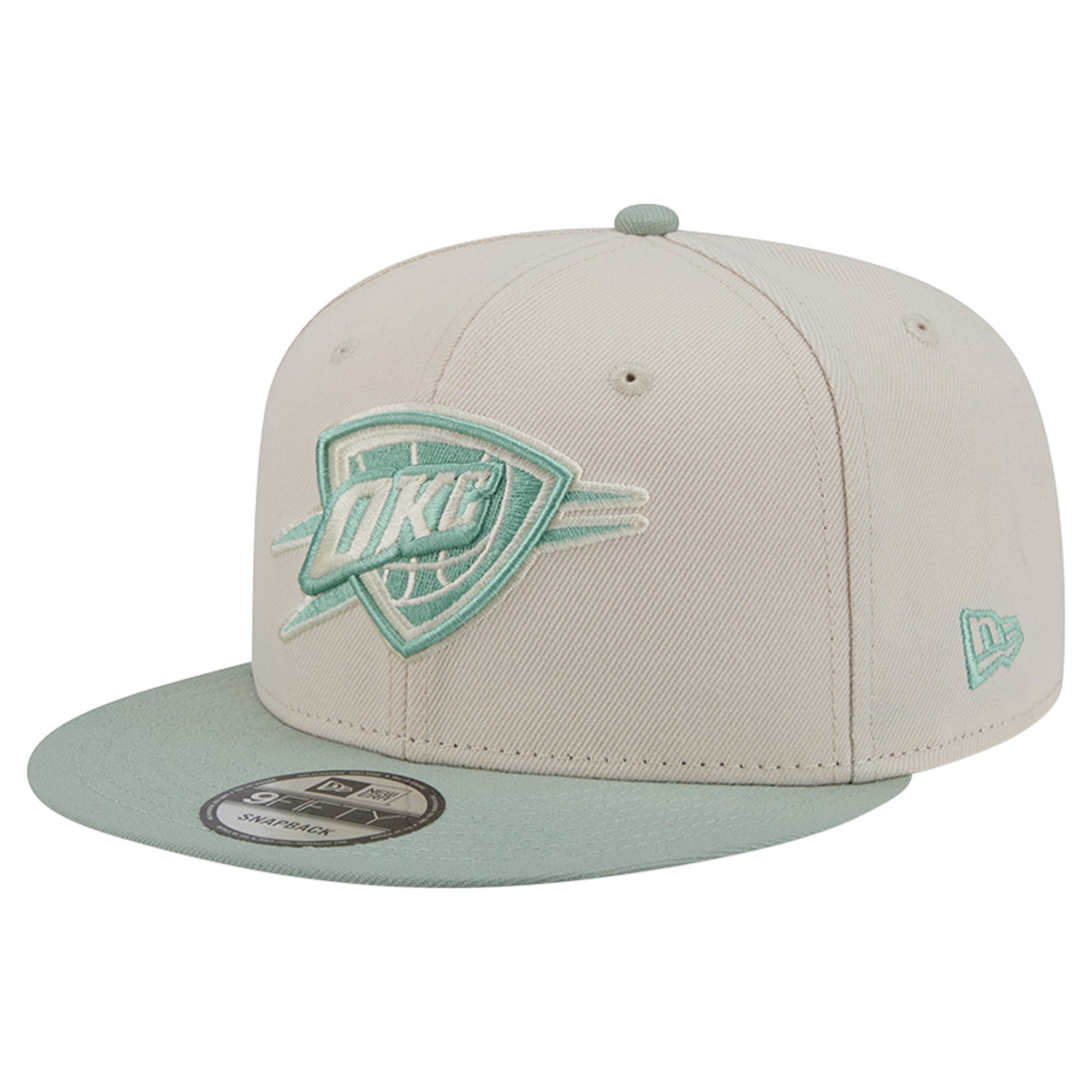 Men's New Era  Cream/Light Green Oklahoma City Thunder Color Pack 9FIFTY Snapback Hat