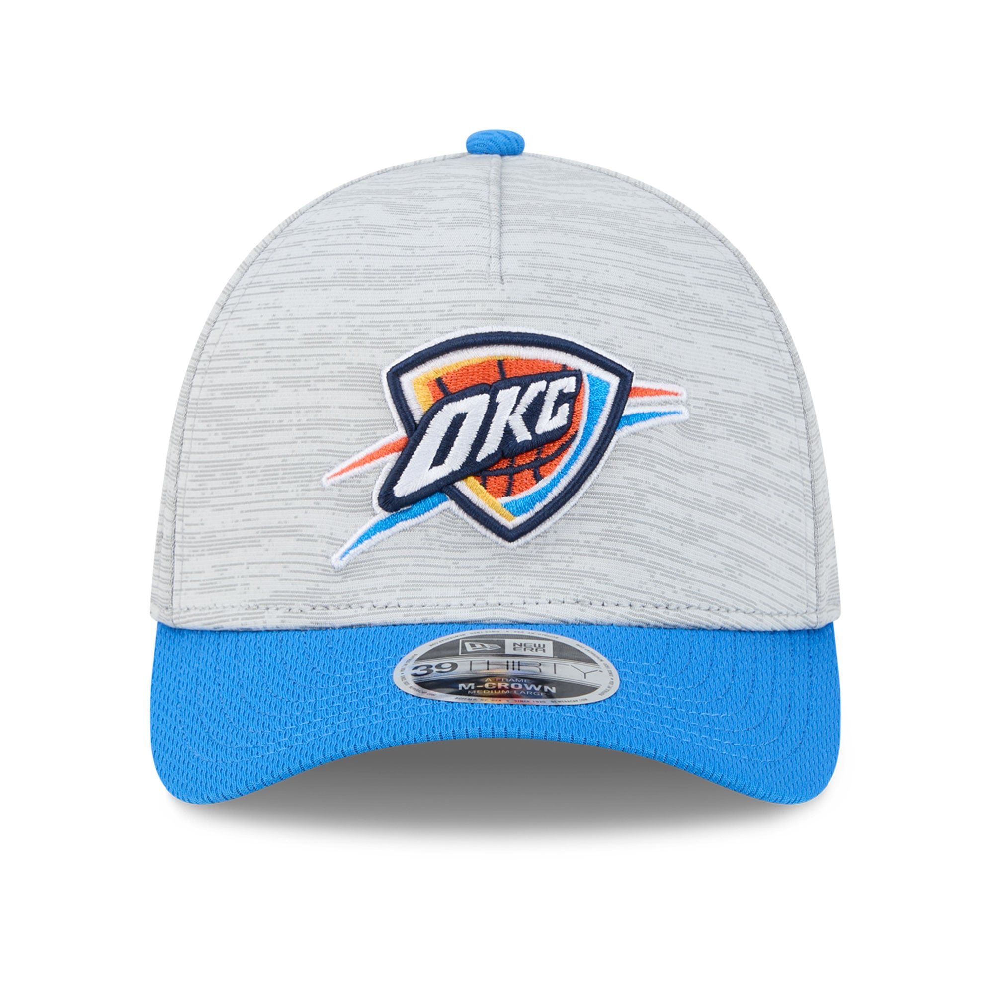Men's New Era  Gray Oklahoma City Thunder 39THIRTY M-Crown Tech Stretch Hat