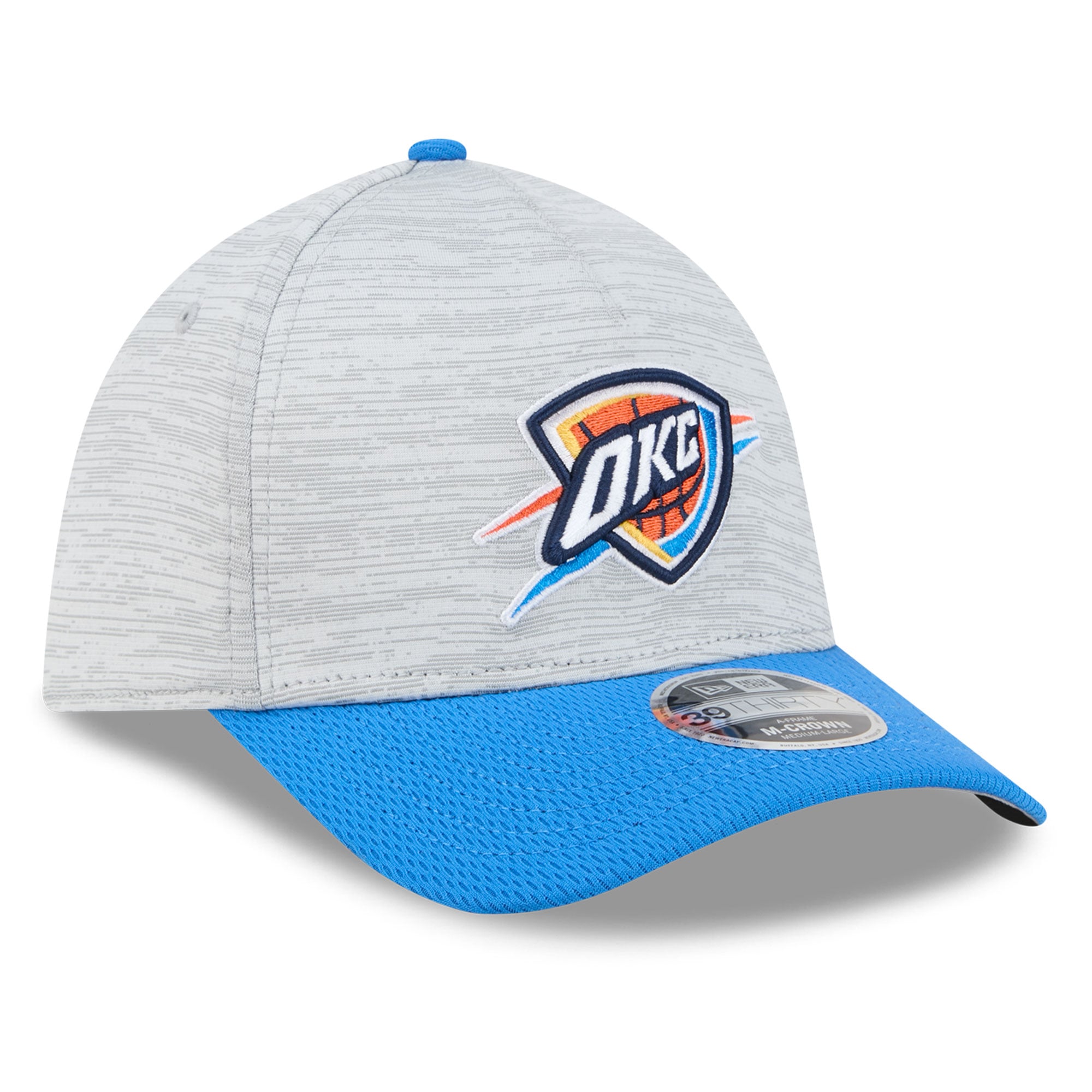 Men's New Era  Gray Oklahoma City Thunder 39THIRTY M-Crown Tech Stretch Hat