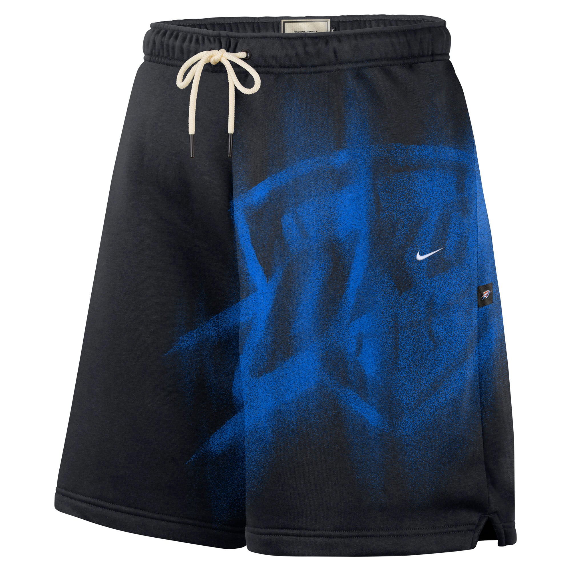 Short de sport Nike Icon en polaire noire pour homme, modèle Standard Issue 2026 Oklahoma City Thunder.