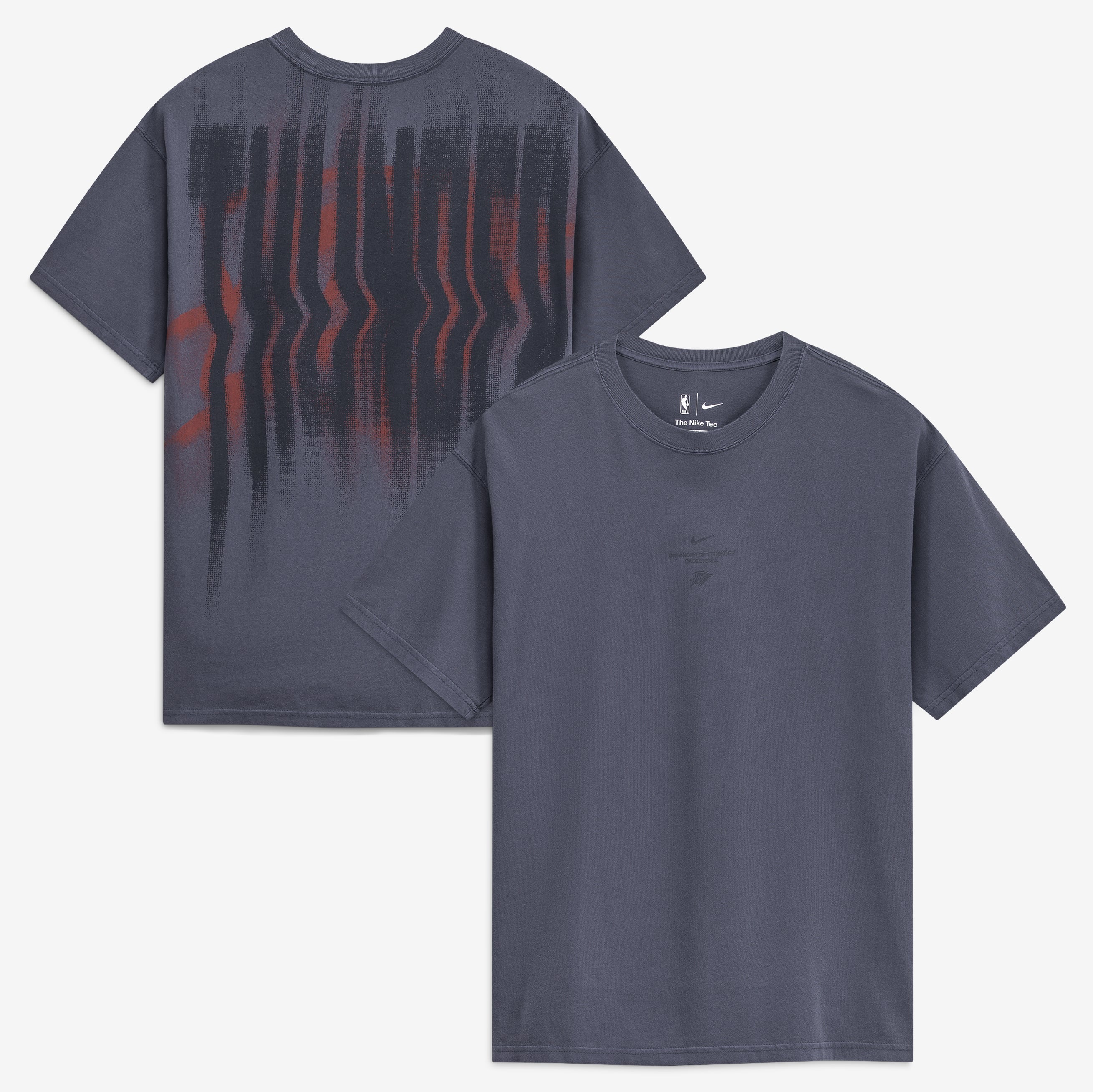 T-shirt Nike Max 90 d'avant-match Oklahoma City Thunder 2026, bleu marine, pour homme