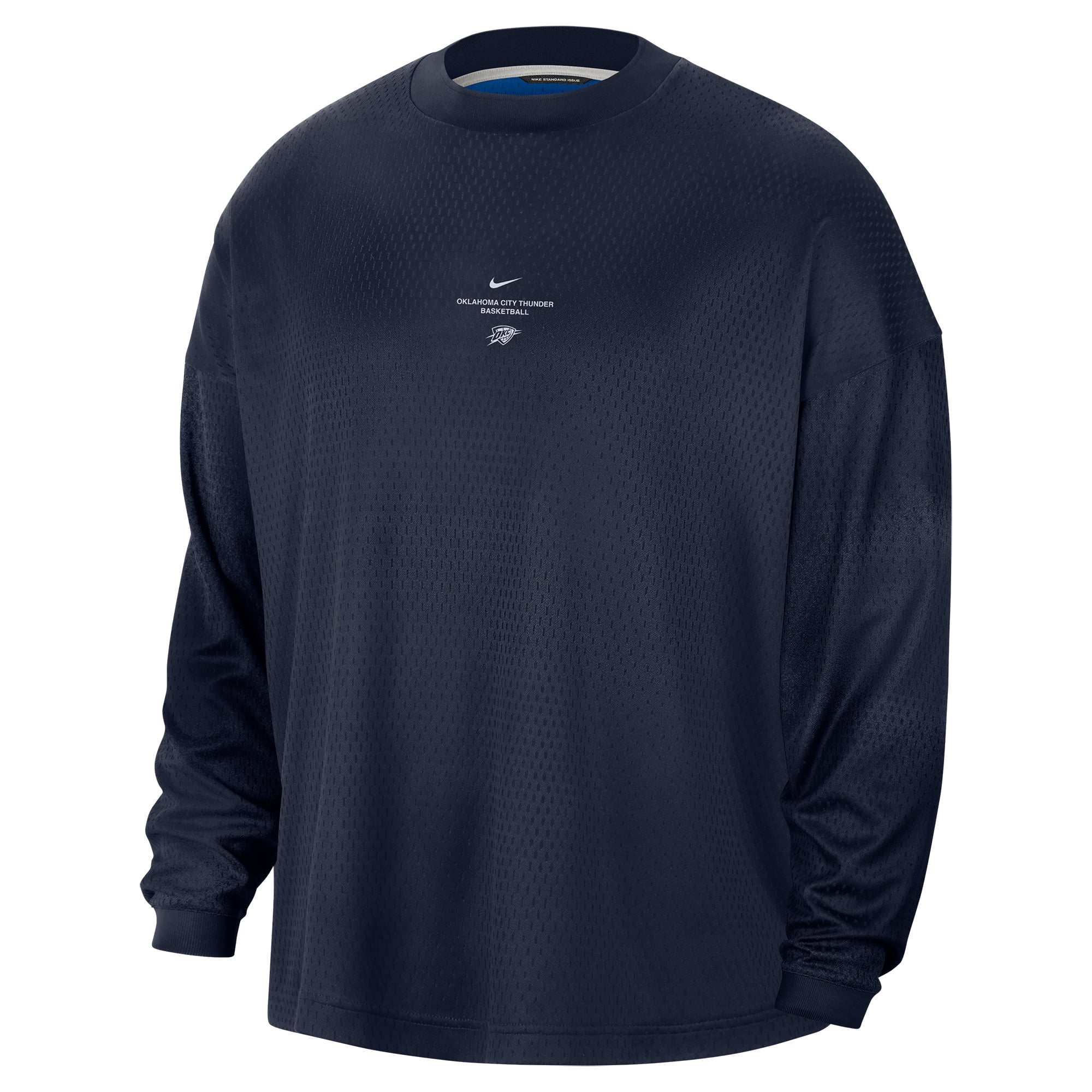 T-shirt à manches longues Nike Navy Oklahoma City Thunder 2026 Standard Issue pour homme