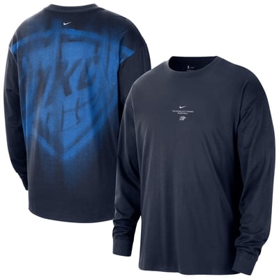 Oklahoma City Thunder Nike 2026 Standard Issue Pre-Game Performance Long Sleeve T-Shirt - Navy