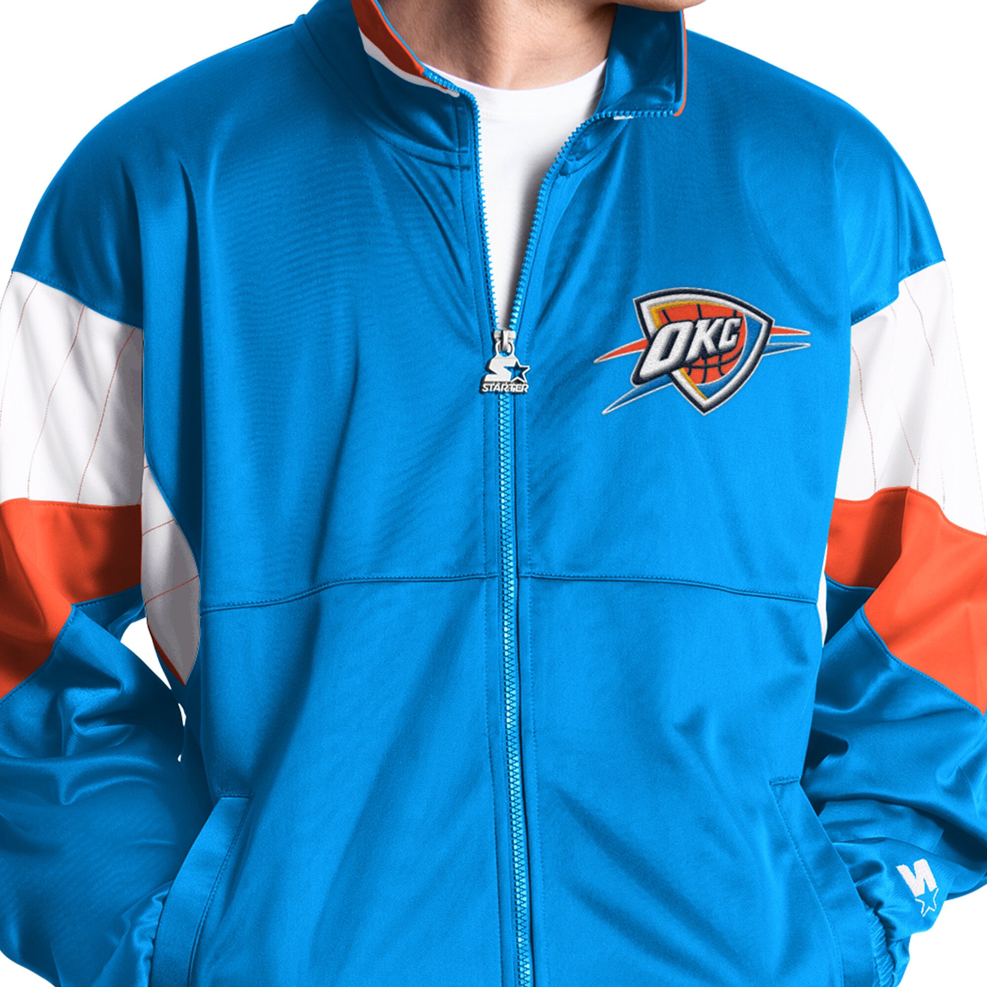 Veste de survêtement zippée Starter Blue Oklahoma City Thunder Legacy pour homme